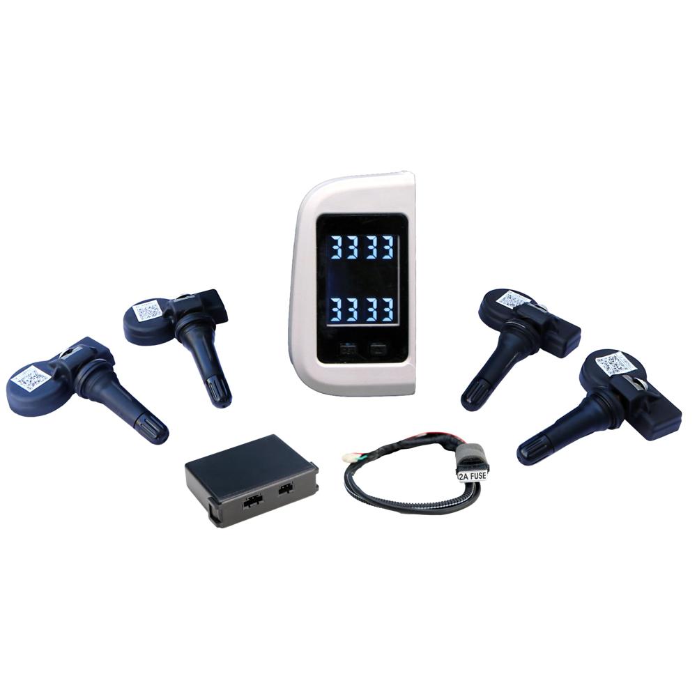 Tyre Pressure Monitoring System For Car With Compact Display - Color: Black
