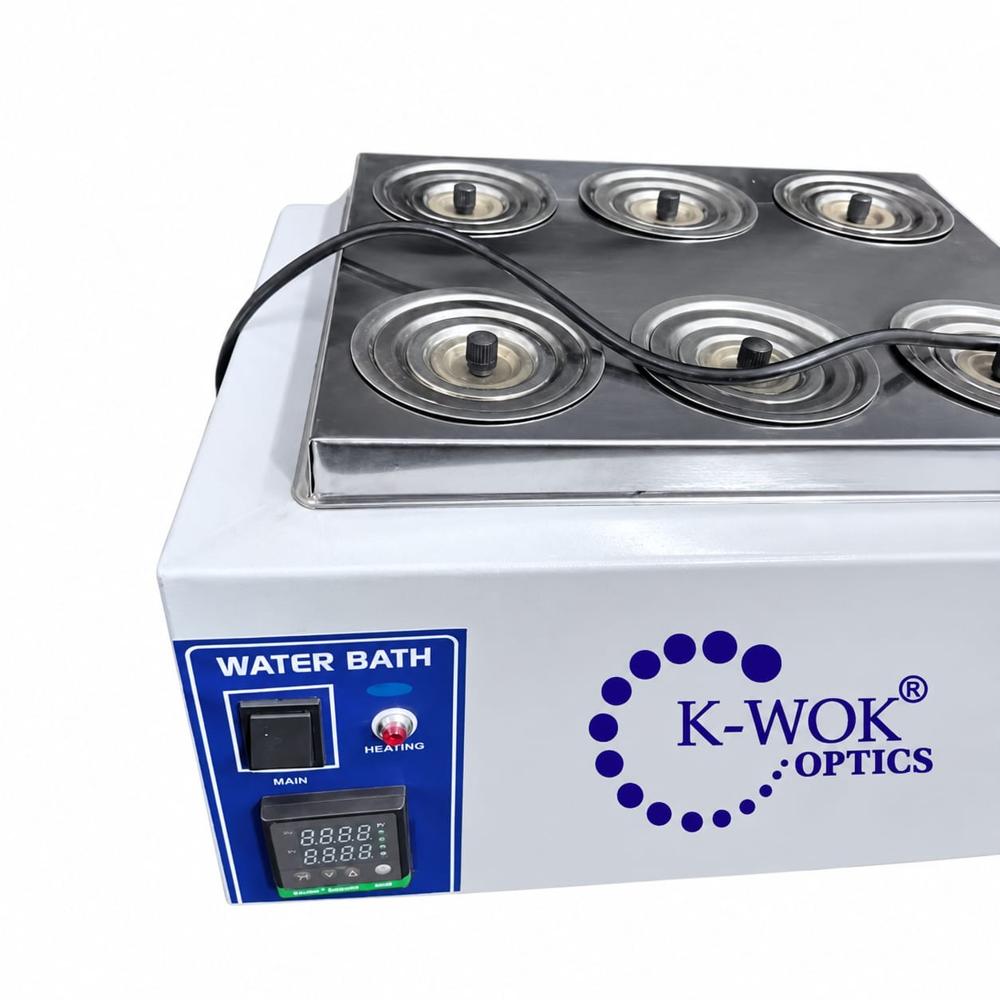 K-Wok Digital Laboratory Water Bath 6 Holes - Accuracy: 0.5C °C