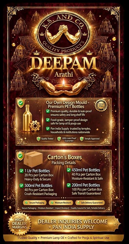 900 ml Deepam Arathi Blended Fragranced Pooja Oil