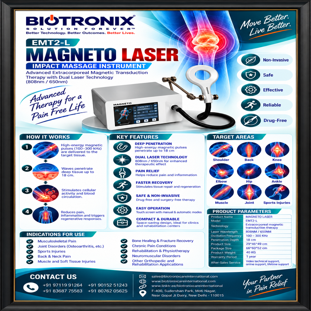 Magneto Plus Laser Therapy Equipment for Physiotherapy