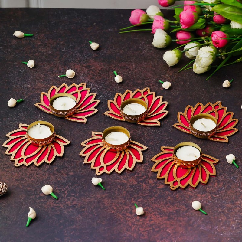 Lotus Shaped Tea Light Candle Holders