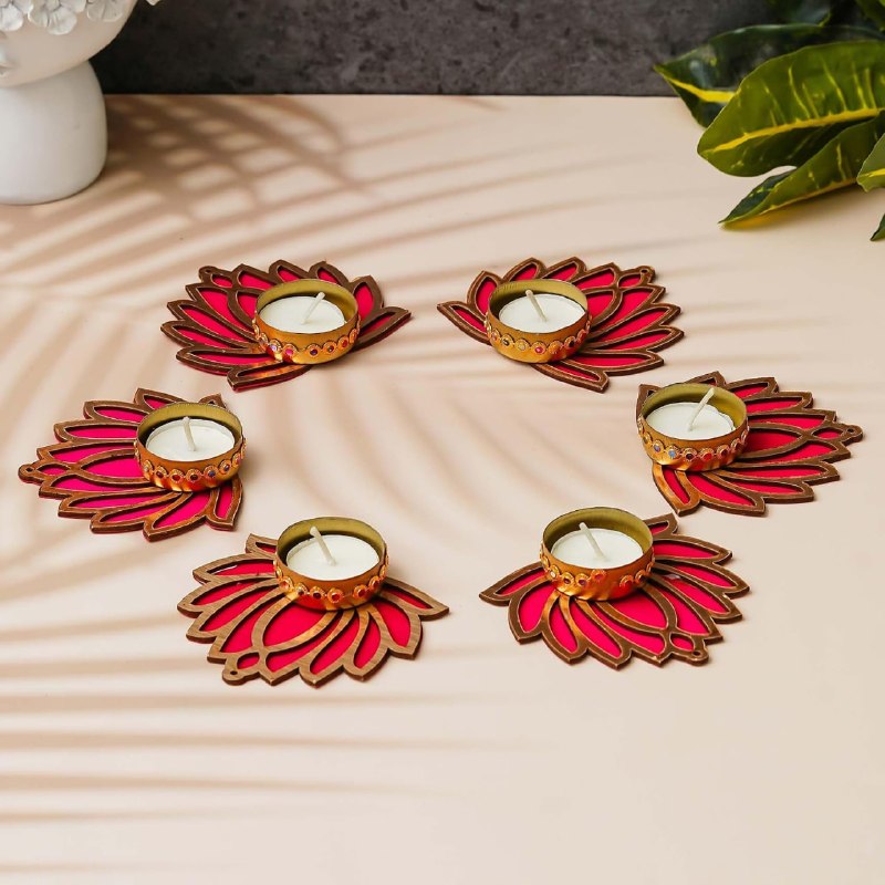 Lotus Shaped Tea Light Candle Holders