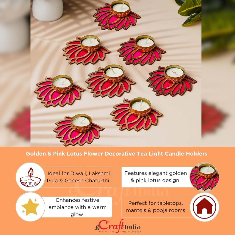 Lotus Shaped Tea Light Candle Holders