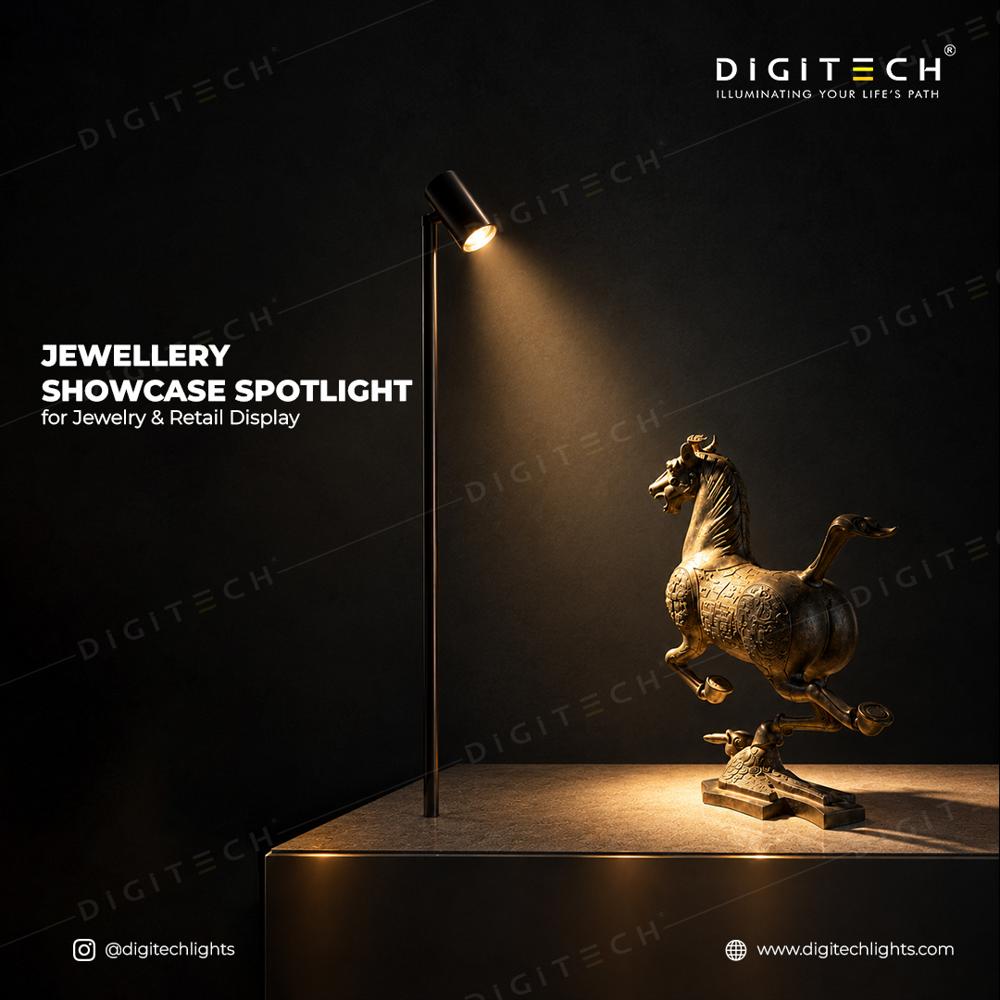 Jewellery Showcase Led Spotlight, Pole Type Display Light For Retail, Boutique And Jewellery Shops - Color: Black / Dark Finish (Exact Shade Confirm Karein)