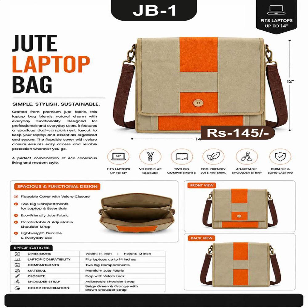 Jalan Item Code -JB-1 Jute Laptop Bag