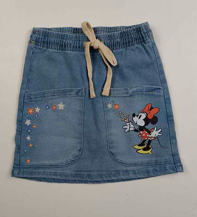 G22348 Printed Girls Denim Shorts n Skirt