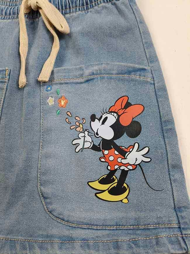 G22348 Printed Girls Denim Shorts n Skirt