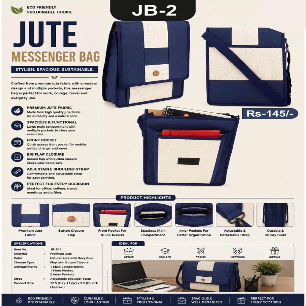 Jalan Item Code -JB-2 Jute Messenger Bag  