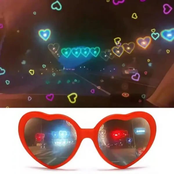 2 In 1 Heart Shaped Diffraction Glasses