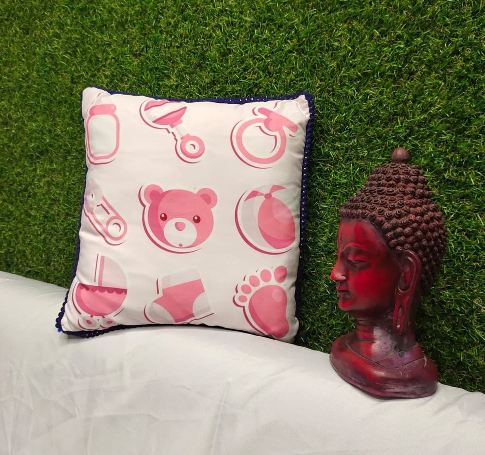 30x30 Cms Born Baby Printed Cushion Cover With Filler