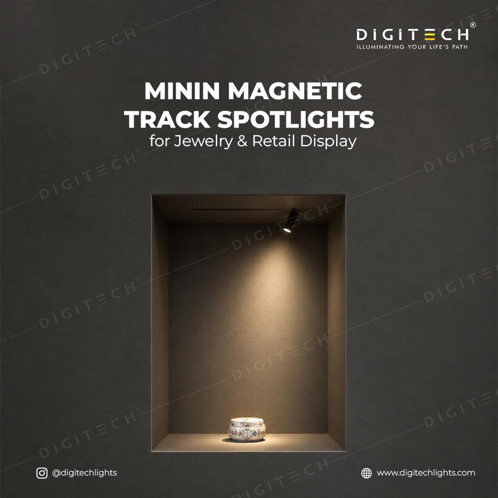 Mini Magnetic Track Lights For Jewellery Showrooms & Retail Stores Digitech Lights - Color: Black / Dark Finish