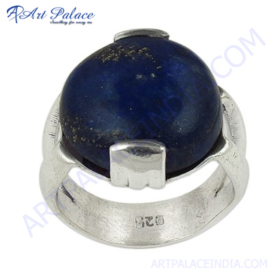 मूल्यवान 925 स्टर्लिंग लैपिस लाजुली सिल्वर रिंग