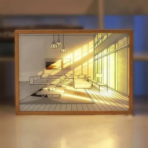 3D LED Painting Wooden Photo Frame
