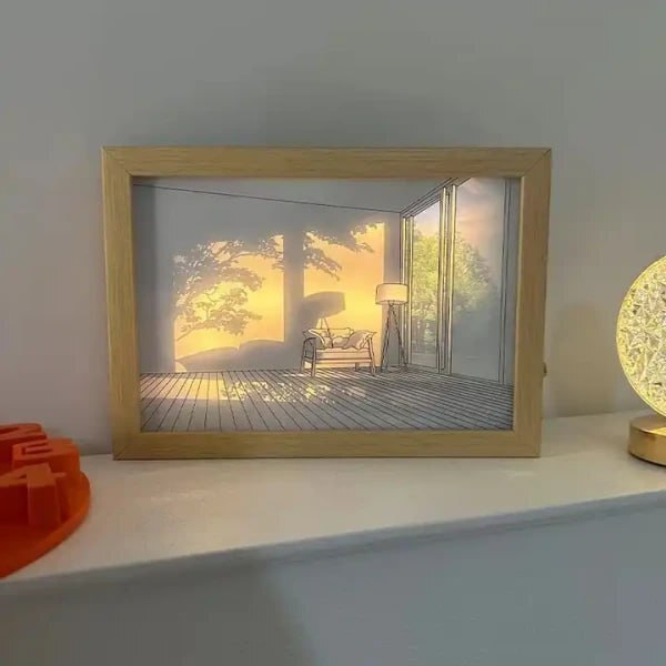 3D LED Painting Wooden Photo Frame