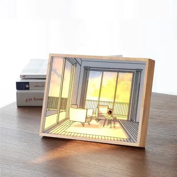 3D LED Painting Wooden Photo Frame