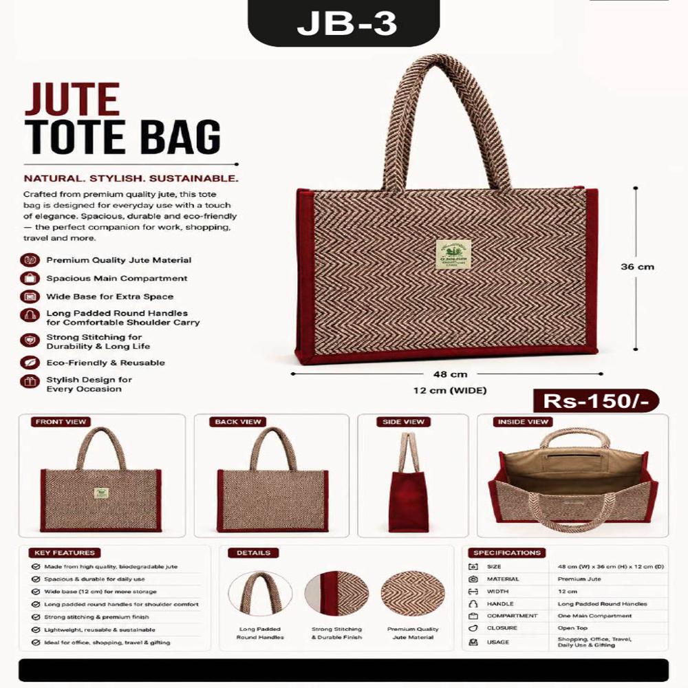 Jalan Item Code -JB-3 Jute Tote Bag