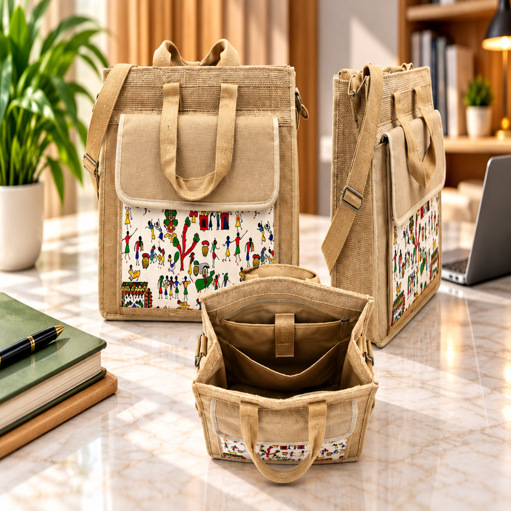 Jalan Item Code-JB-5 Multi Pocket Jute Bag 