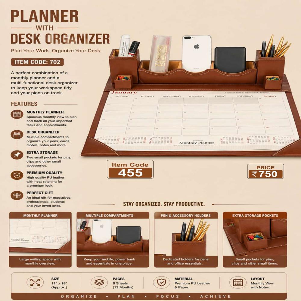 Itemcode-455 Planner With Desk Organizer