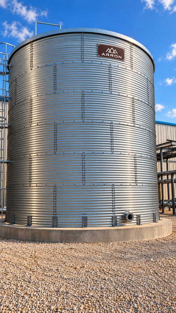 Vertical Multi Ring Zinc Aluminium Storage Tank with Cage Ladder