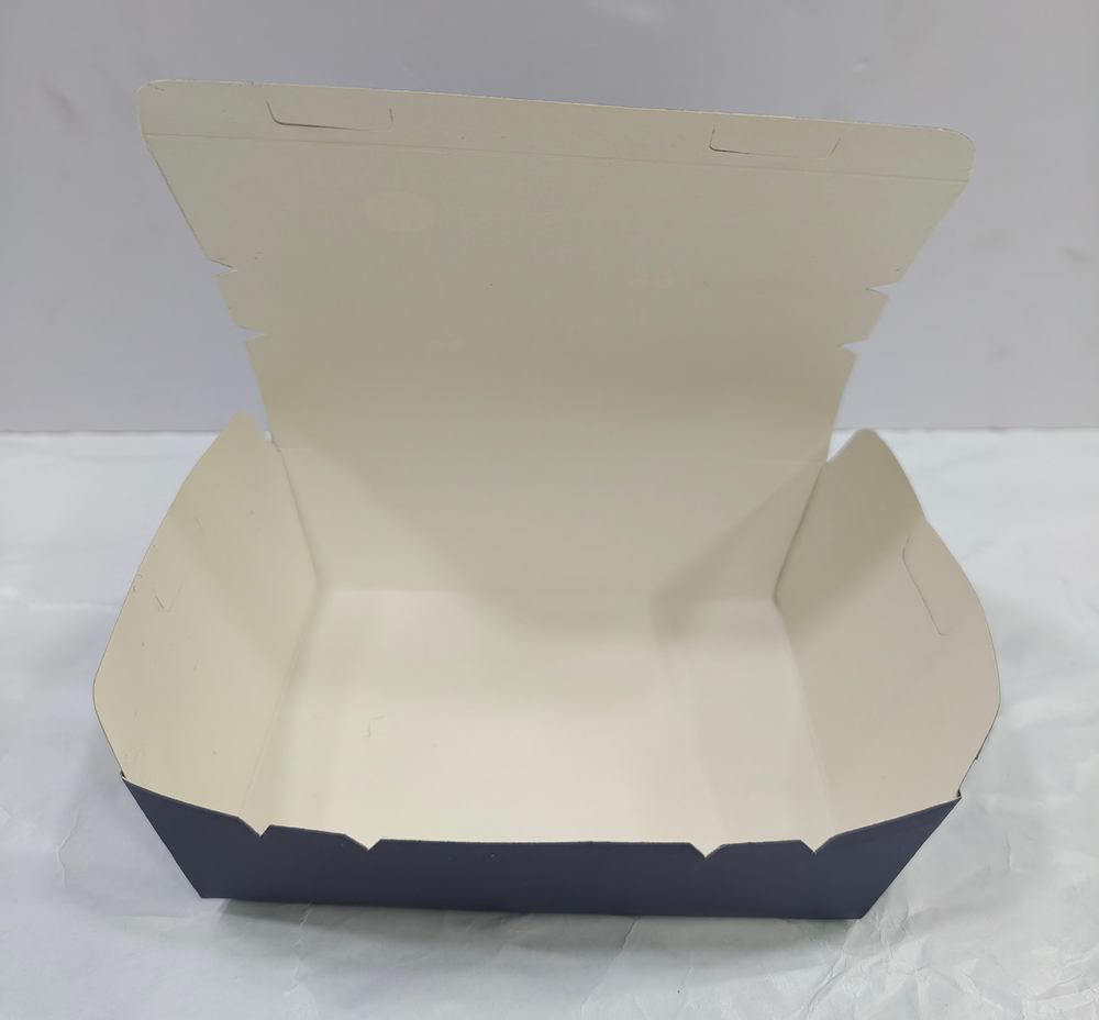 Dark Blue Paper Food Delivery Box