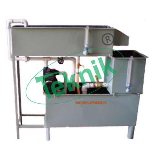 Flow Over A Notch - Brass/aluminum Notches, 2m X 2m Floor Space | Water Flow Measurement Setup, Coefficient Of Discharge Determination