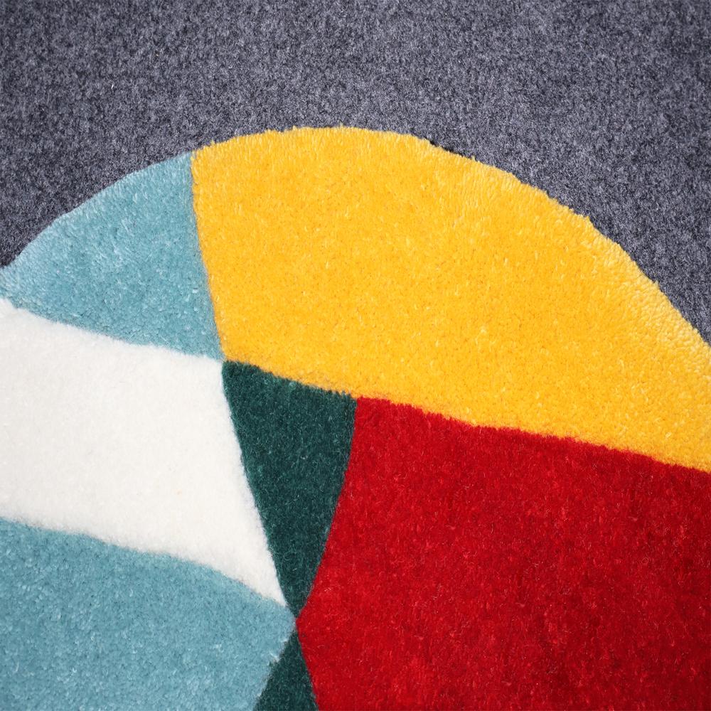 Colorful Handmade Wool Tufted Round Rug for Living Room and Bedroom