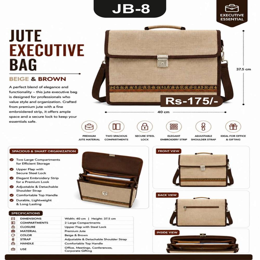 Jalan JB-8 Jute Executive Bag