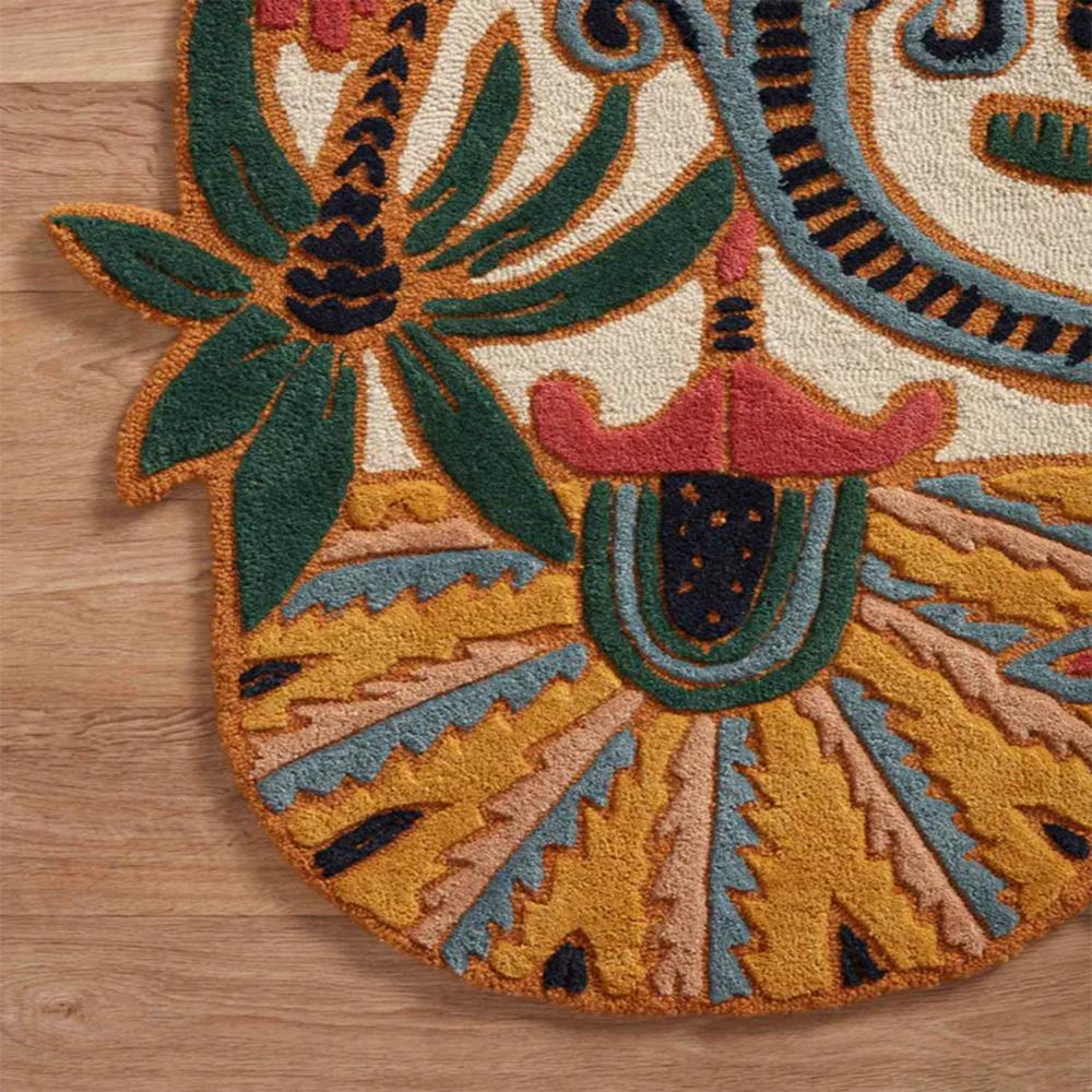Handmade Wool Tufted Abstract Floral Rug with Colorful Botanical Design for Modern Home Decor
