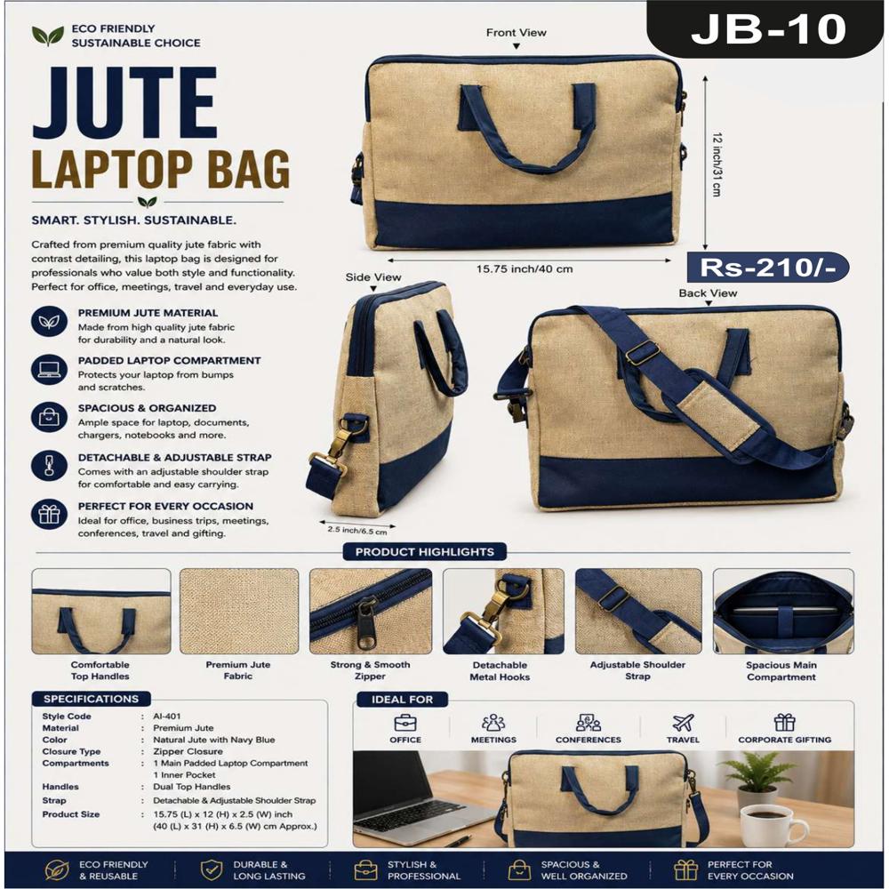 Jalan JB-10 Jute Laptop Bag 