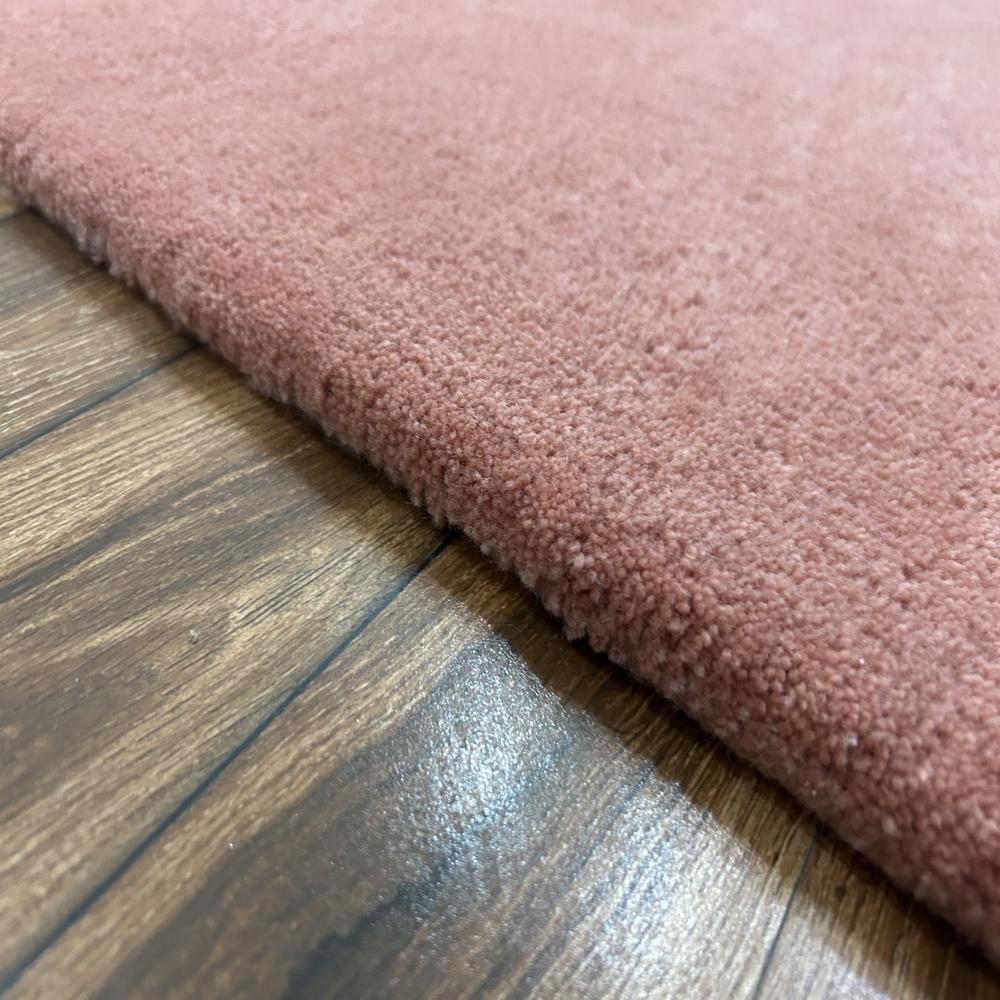 Solid Pink Handmade Wool Area Rug for Living Room Bedroom and Modern Home Decor