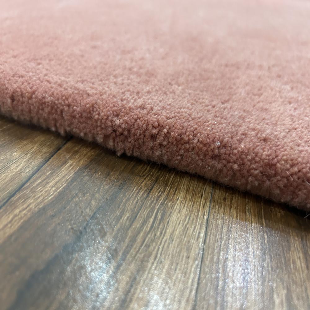 Solid Pink Handmade Wool Area Rug for Living Room Bedroom and Modern Home Decor