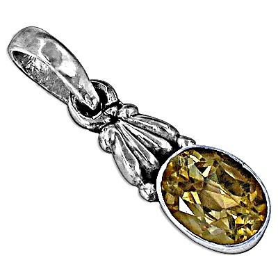 सच में डिजाइनर सिट्रीन रत्न चांदी का लटकन