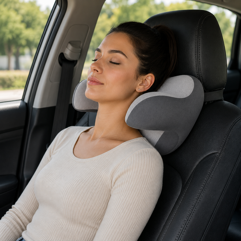 Car Sleeping Head Rest - Color: Grey