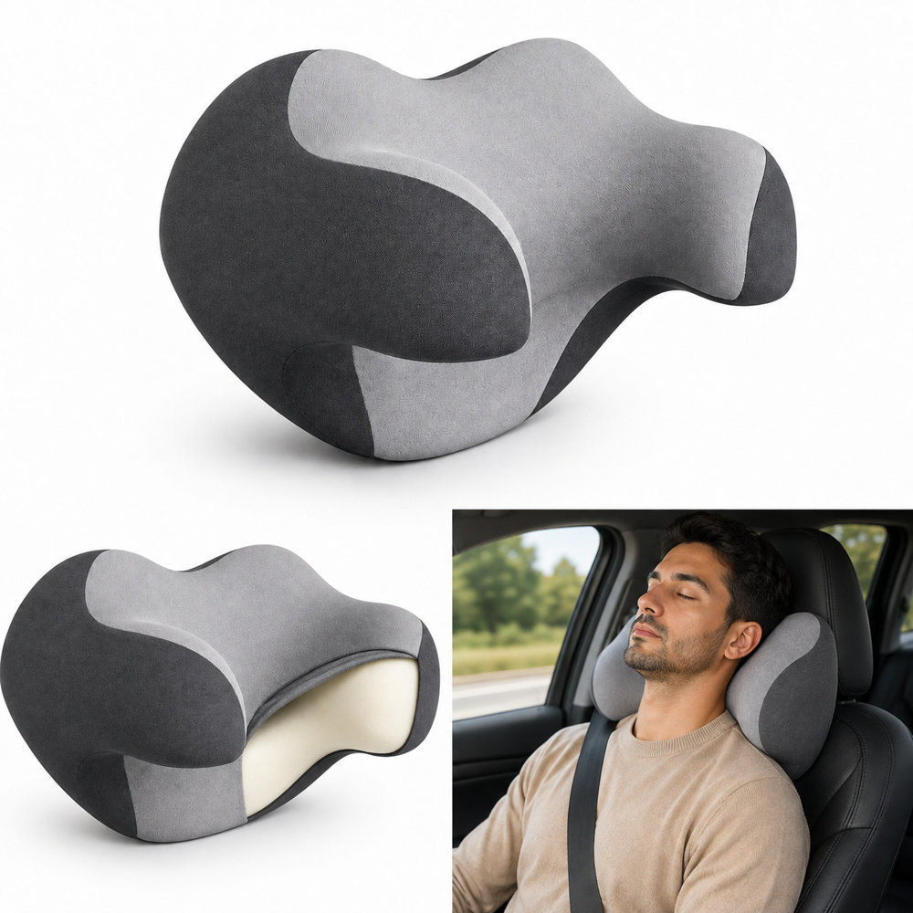 Car Sleeping Head Rest - Color: Grey