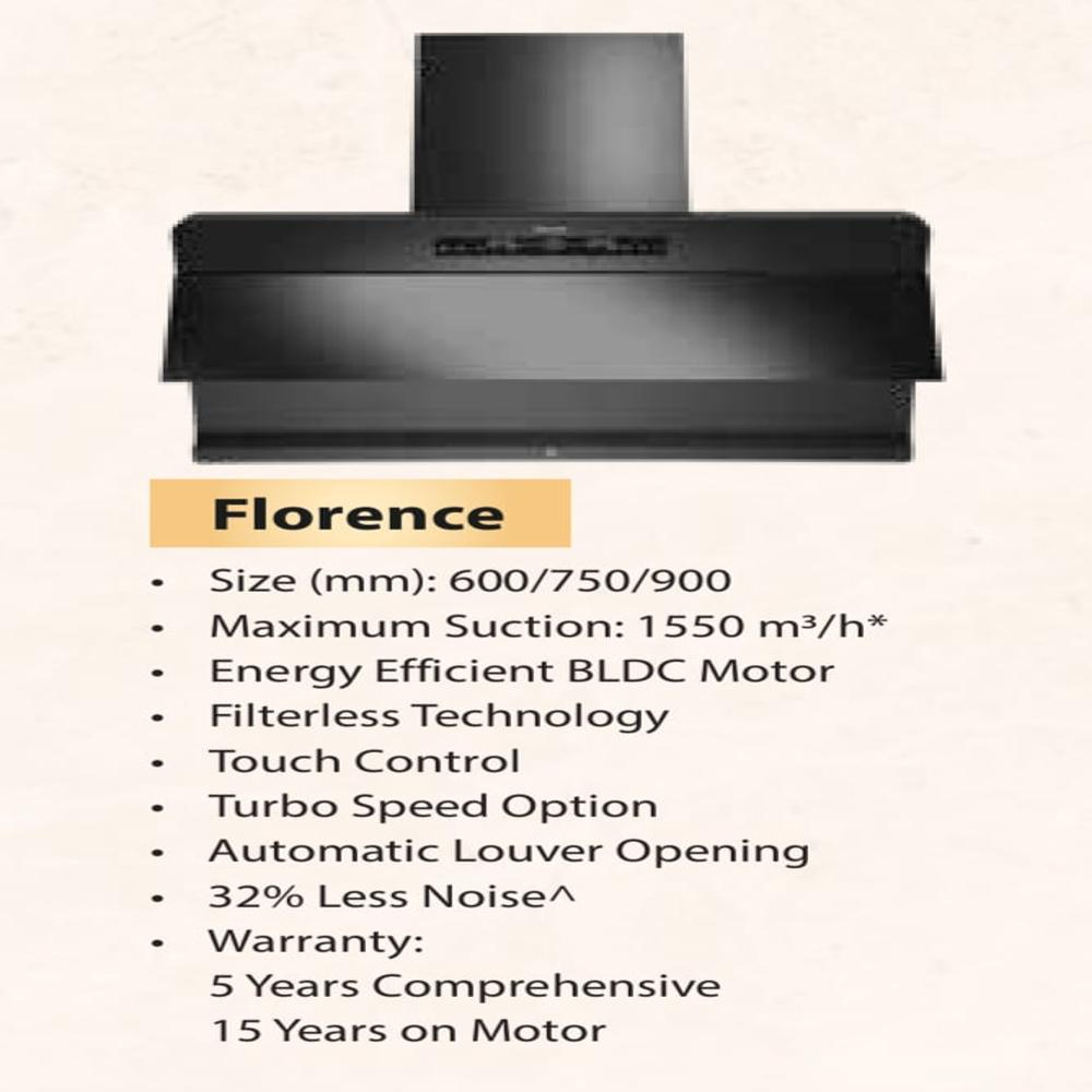 Filter Less Hindware Essence 60 Black Kitchen Chimney - Height: 90  Centimeter (Cm)