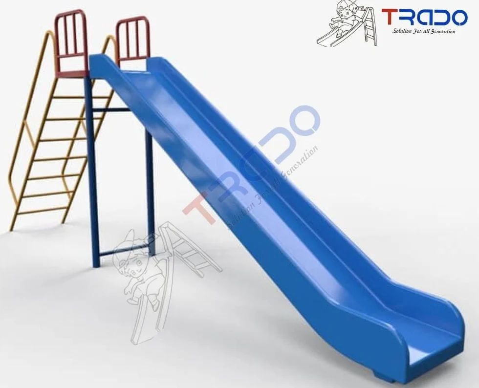 Tr22 Playground Slide - Mild Steel, 12 Feet, Multicolor | Non-slip Steps, Dual Handrails, Uv Resistant