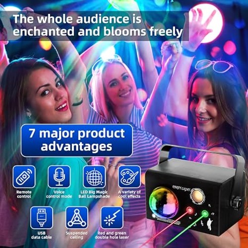 Rock Light RL-LL42D Rectangle 3 In 1 Effect Party Light