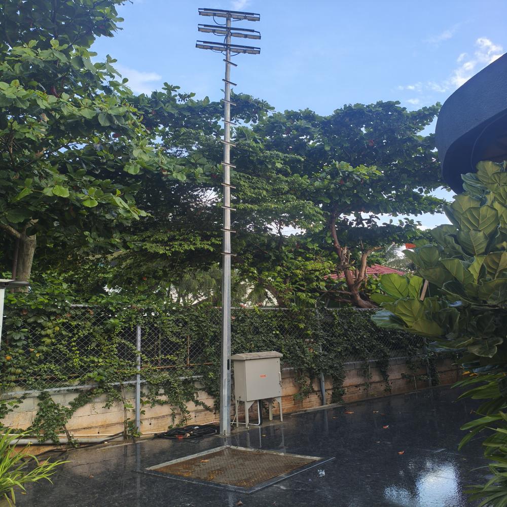 12 Mtr High Mast Pole - Durable Metal Construction, 12 Meter Height, Silver Color , Polished Surface Finish, Corrosion Resistant Design
