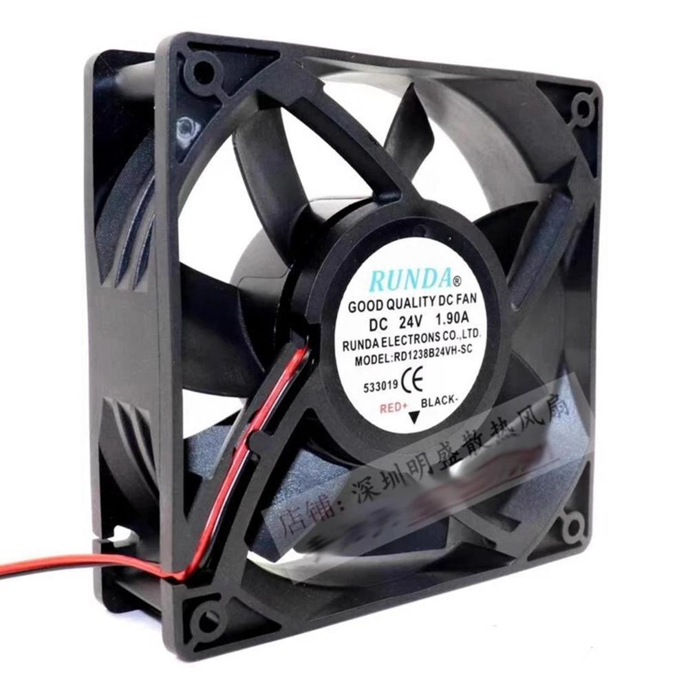 Runda Rd1238B24Vh-Sc 24V Dc 1.90A 12038Mm Ball Bearing Industrial Axial Cooling Fan - Blade Material: Plastic