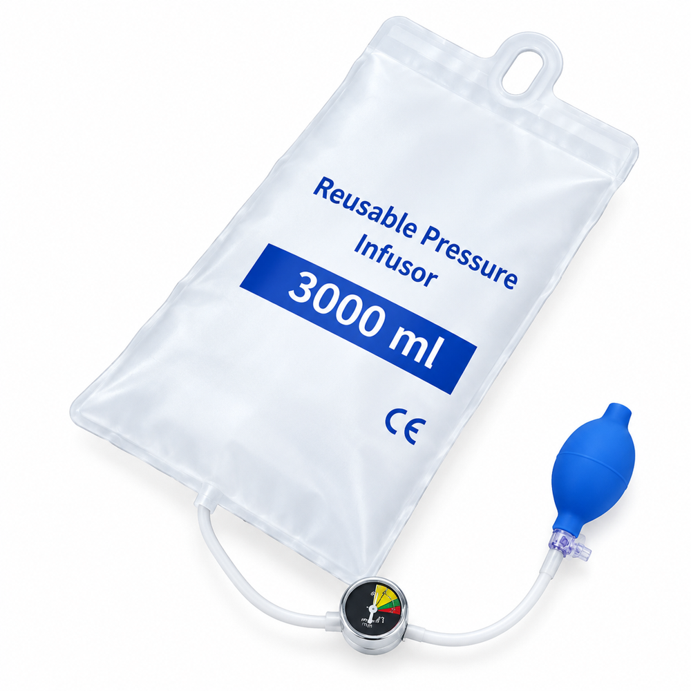 Disposable Pressure Infusion Bag 3000ml Reusable Pressure Infusor bag with gauge