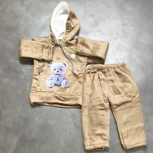 Kids Light Brown Full Sleeve Hoodie - Age Group: Children