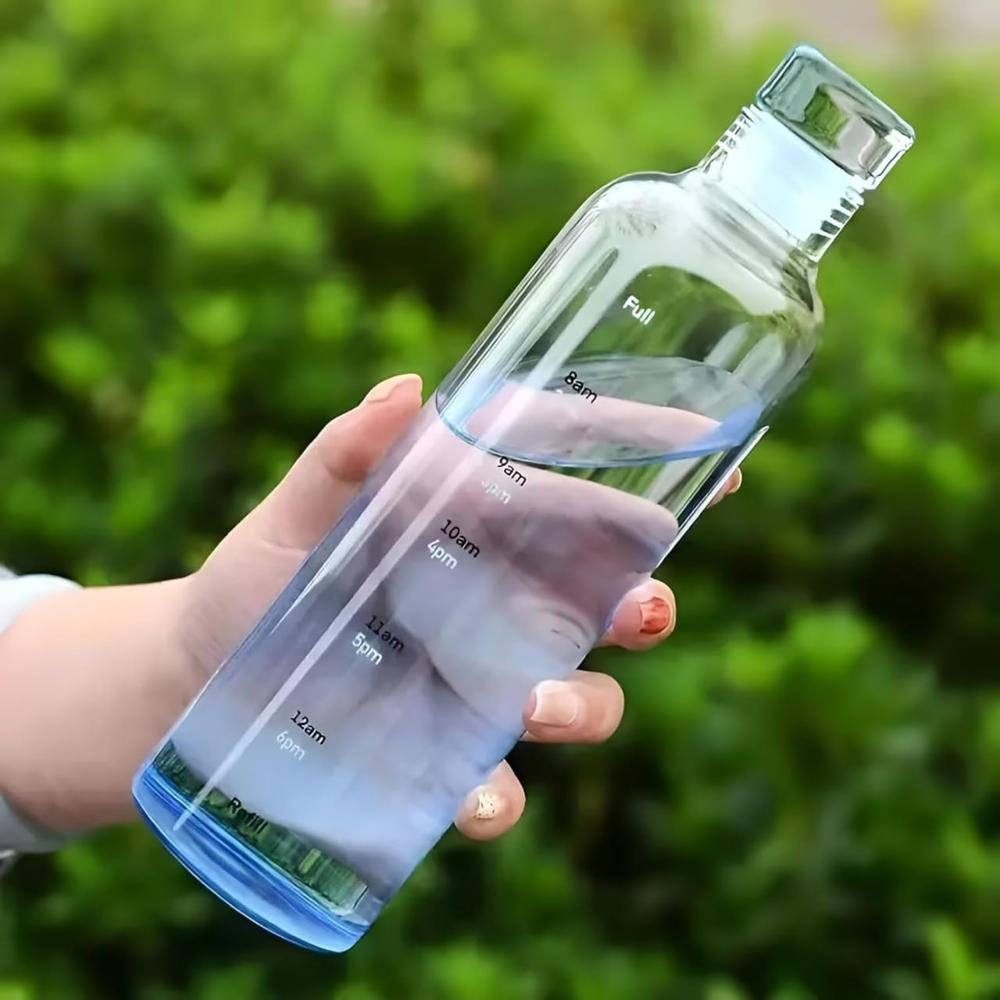 Time Marker Glass Water Bottle