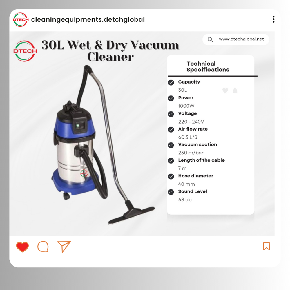 30 L Stainless Steel Tank Wet And Dry Vacuum Cleaner