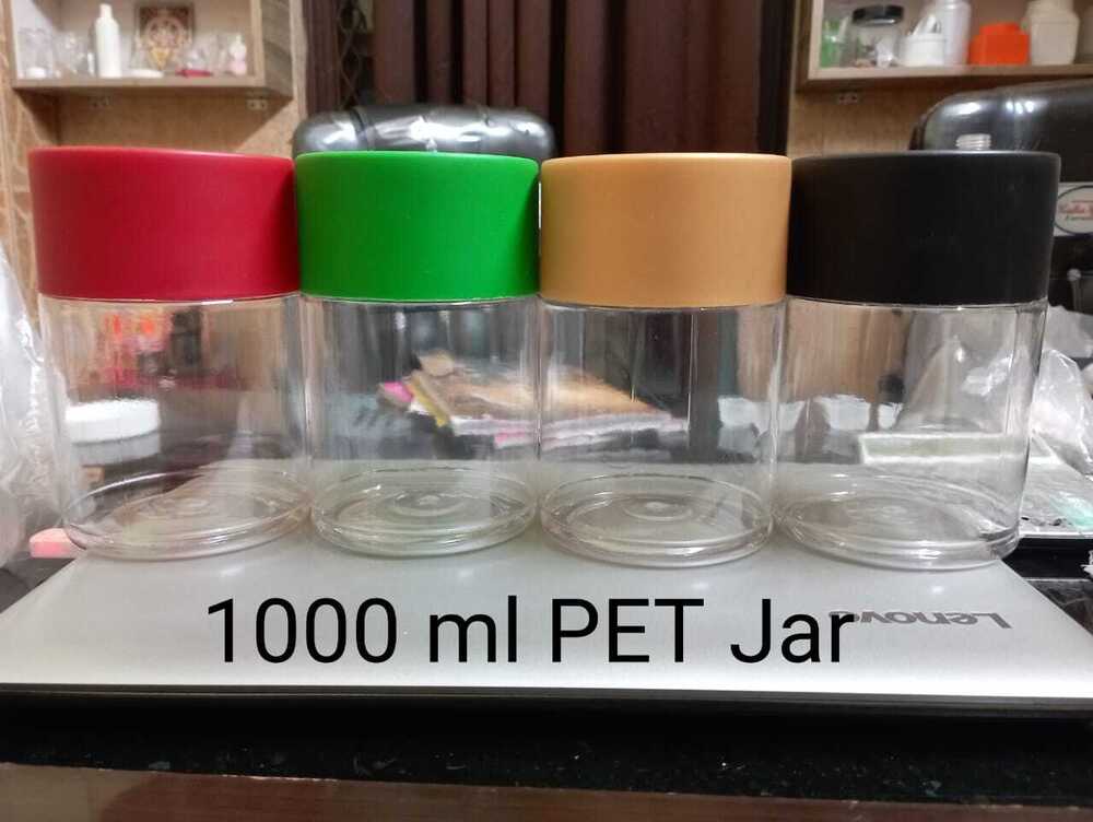 1000ml Clear PET Packaging Jar with Color Lid