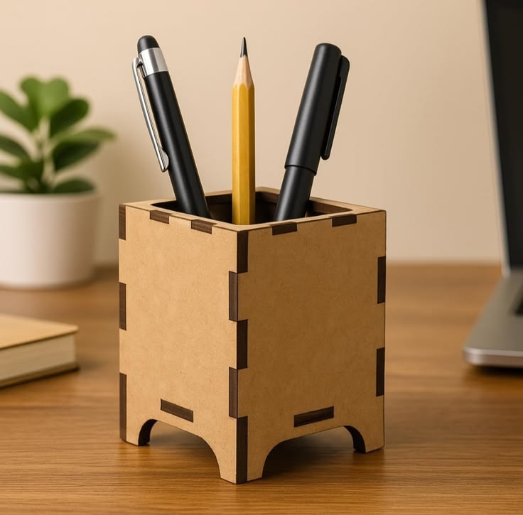 Wooden Pen Stand