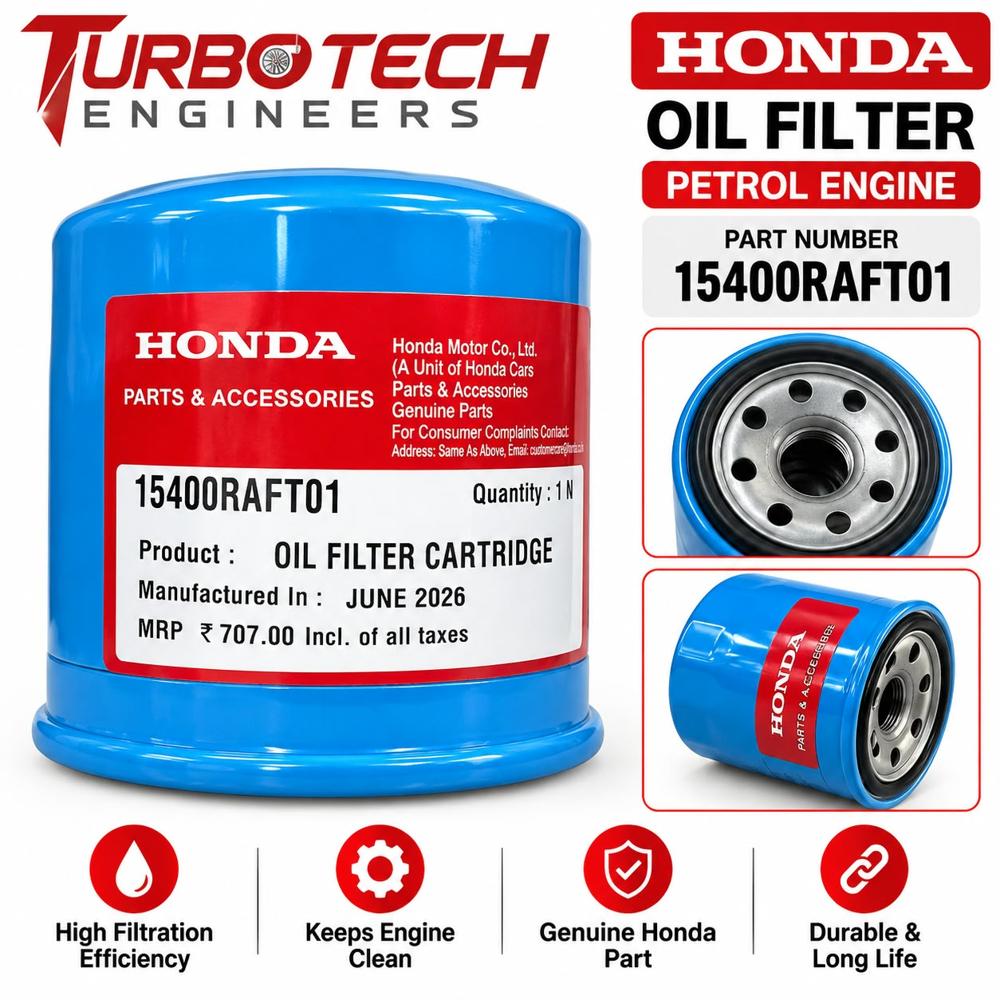 Honda Petrol Engine Oil Filter 15400Raft01 - Country Of Origin: India