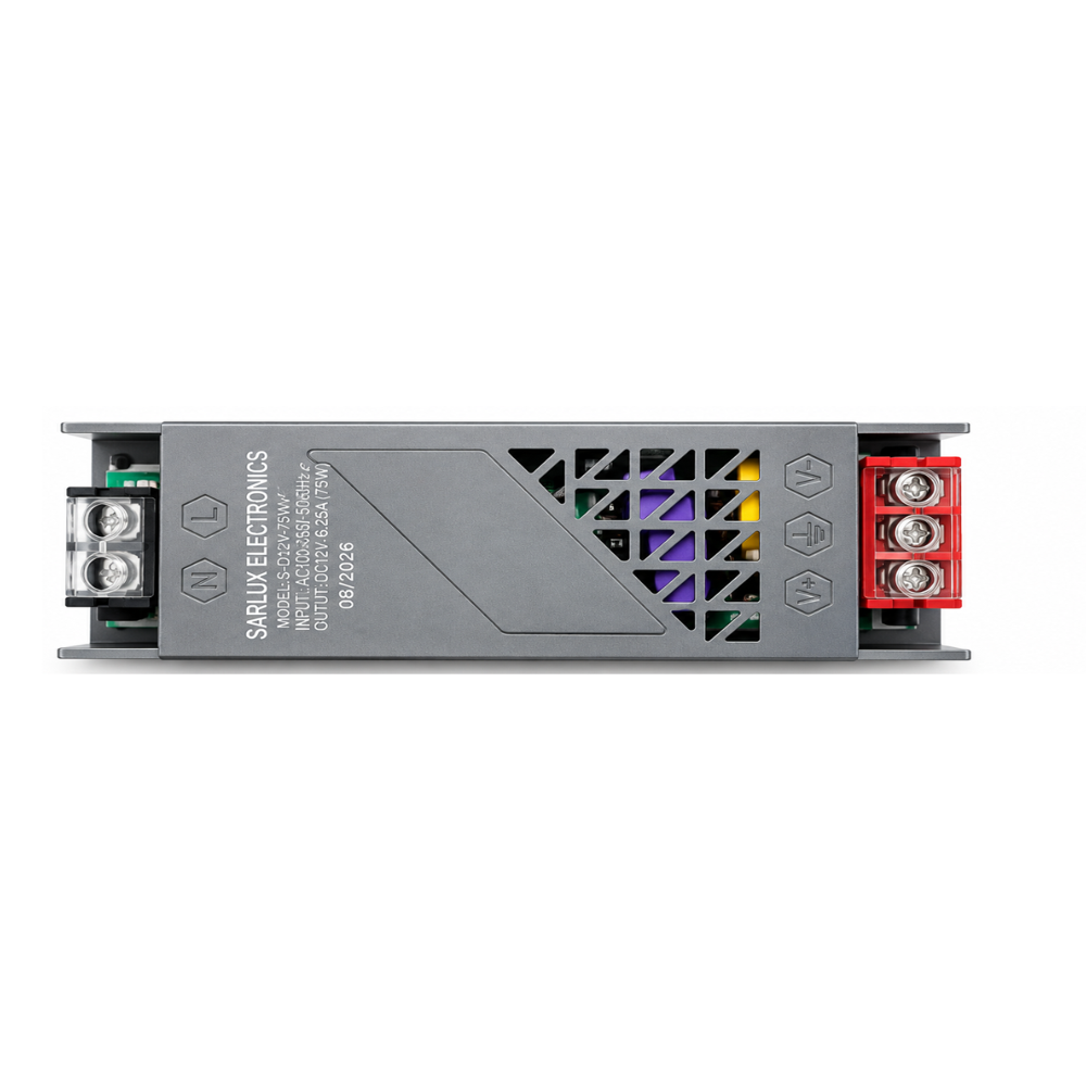 12v 5a Led Driver - Polycarbonate Housing, 165x45x30mm, White, 60w, Ip20, Terminal Block, Non-dimmable