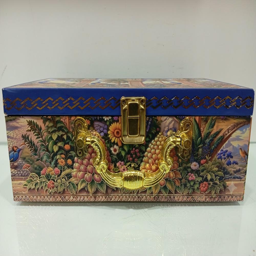 Wooden 2 Jar Designer Box, 250 Ml - Color: Multi-Color