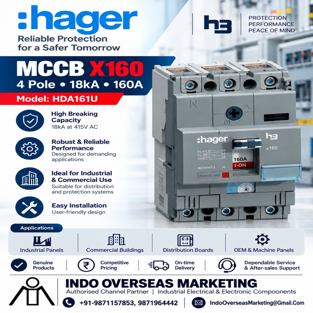 HAGER - 160A 4Pole 18kA MCCB HDA161U