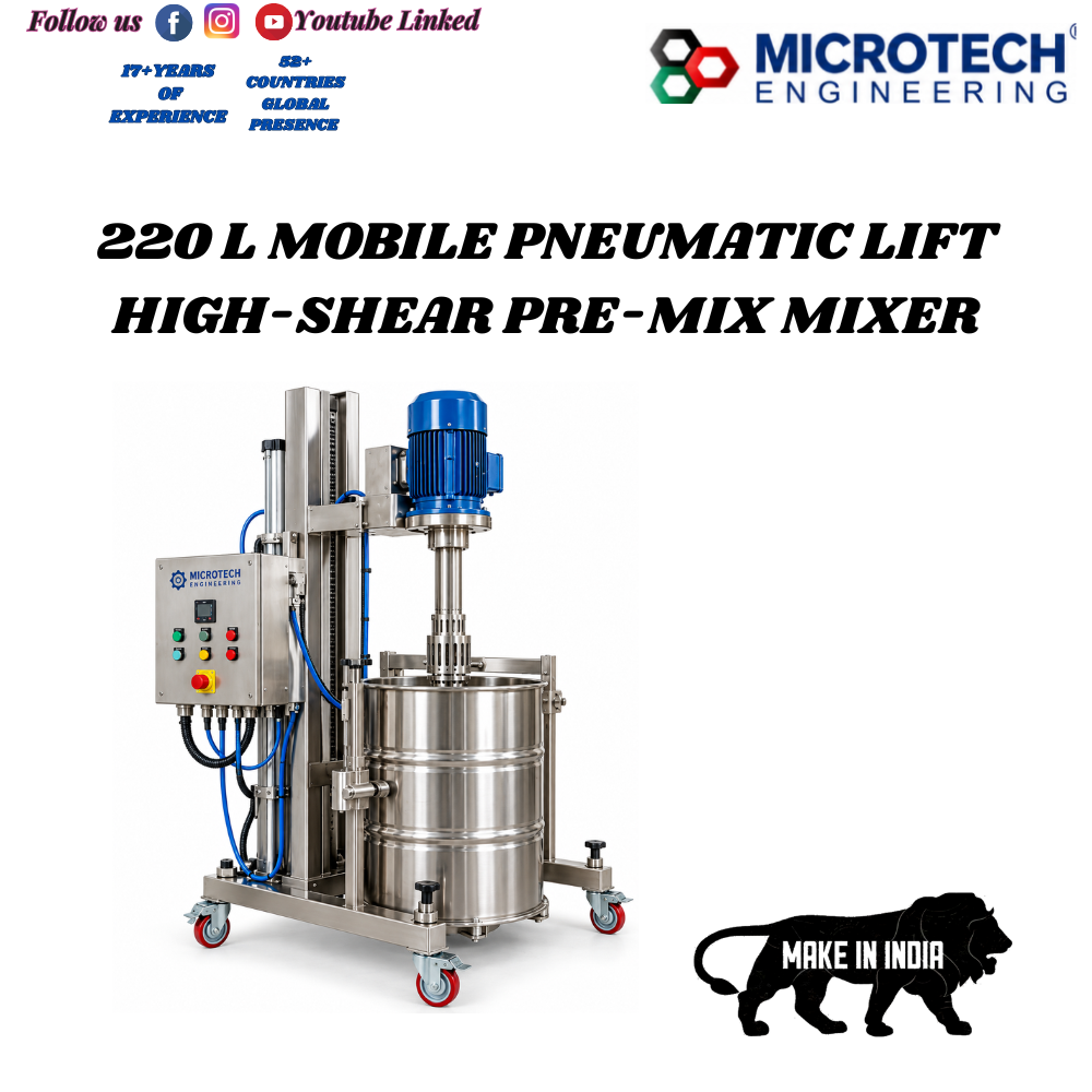 220 L MOBILE PNEUMATIC LIFT HIGH-SHEAR PRE-MIX MIXER
